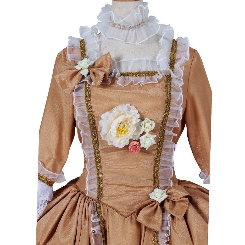 Women's Rococo Medieval Aristocrat Ball Gown | Victorian Yellow Dress | Colonial Period Princess Costume - Coscosmos