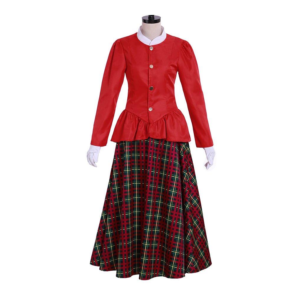 Women's Victorian Christmas Carolers Costume | Dickens Holiday Carol Dress | Coscomos - Coscosmos