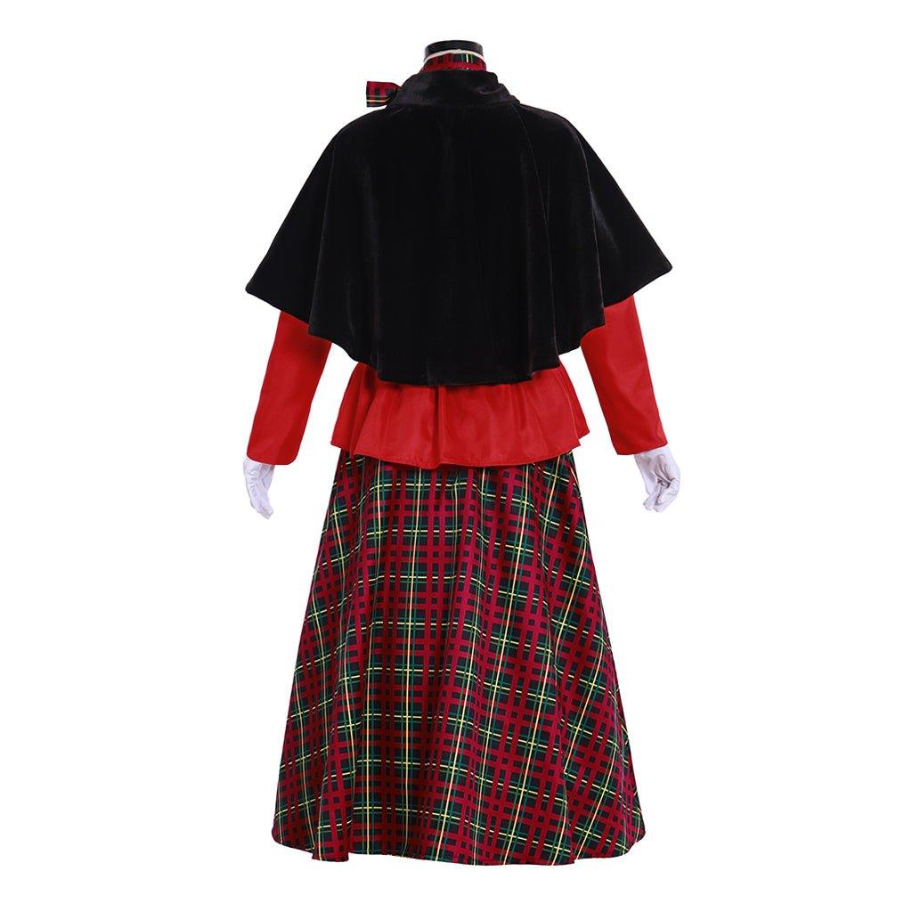 Women's Victorian Christmas Carolers Costume | Dickens Holiday Carol Dress | Coscomos - Coscosmos