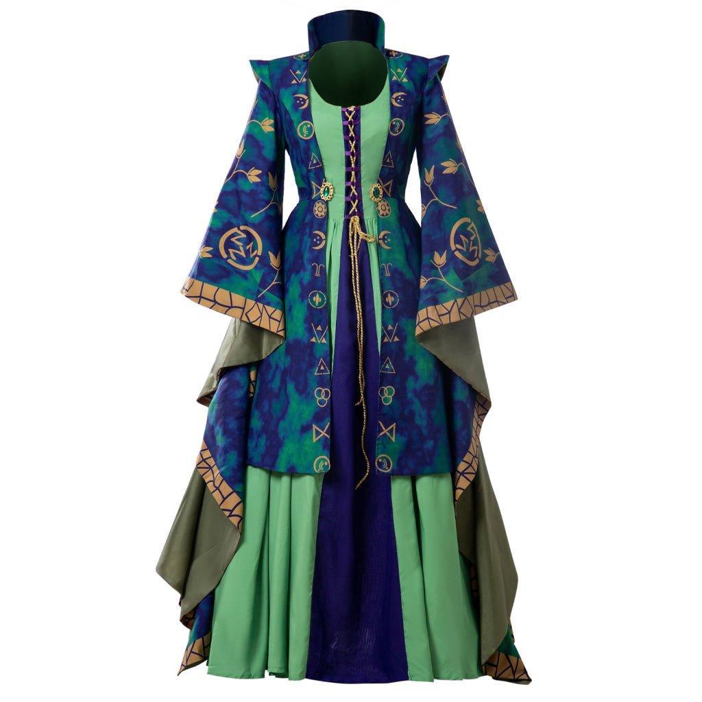 Women's Winifred Sanderson Cosplay Costume | Green Witch Robe for Halloween | Hocus Pocus Witch Outfit - Coscosmos