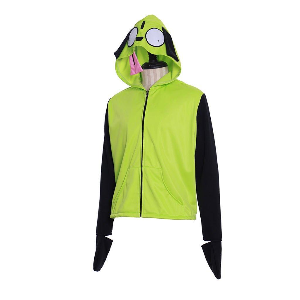 Zim Cosplay Hoodie | Invader Zim & Gir Costume Jacket | Men's Casual Zip - Up Pullover Sweatshirt | Movie & TV Series Cosplay - Coscosmos