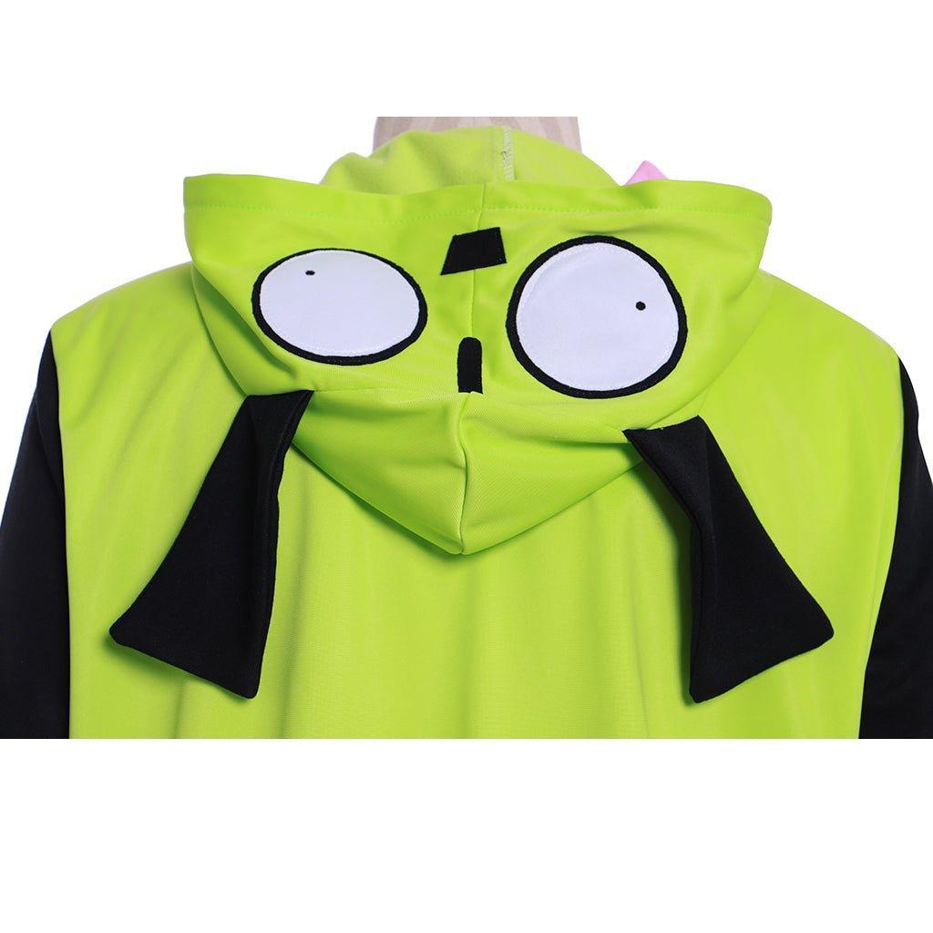 Zim Cosplay Hoodie | Invader Zim & Gir Costume Jacket | Men's Casual Zip - Up Pullover Sweatshirt | Movie & TV Series Cosplay - Coscosmos